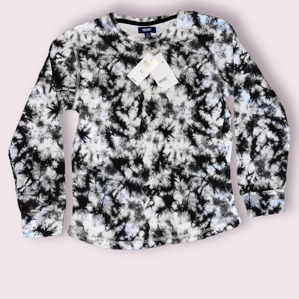 Univibe Tie-dye Thermal Long Sleeve Waffle Top Size Boys Medium